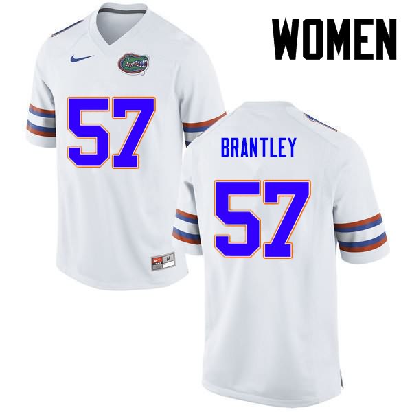 Women's NCAA Florida Gators Caleb Brantley #57 Stitched Authentic Nike White College Football Jersey PRL0365VI